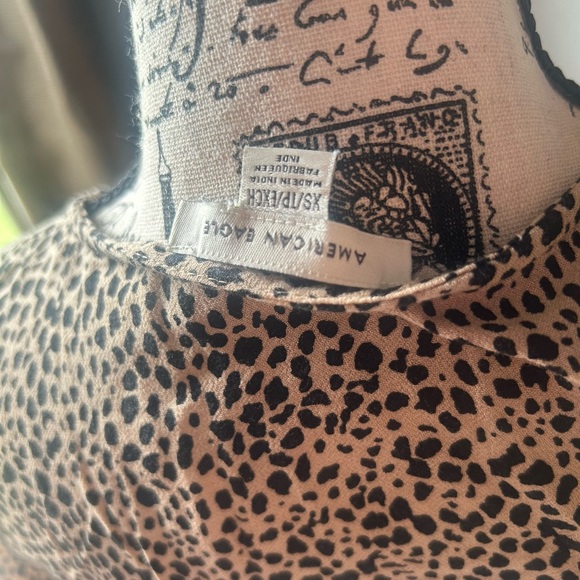 American Eagle Outfitters Cream Wrap Blouse with 3/4 Sleeves - Picture 7 of 8